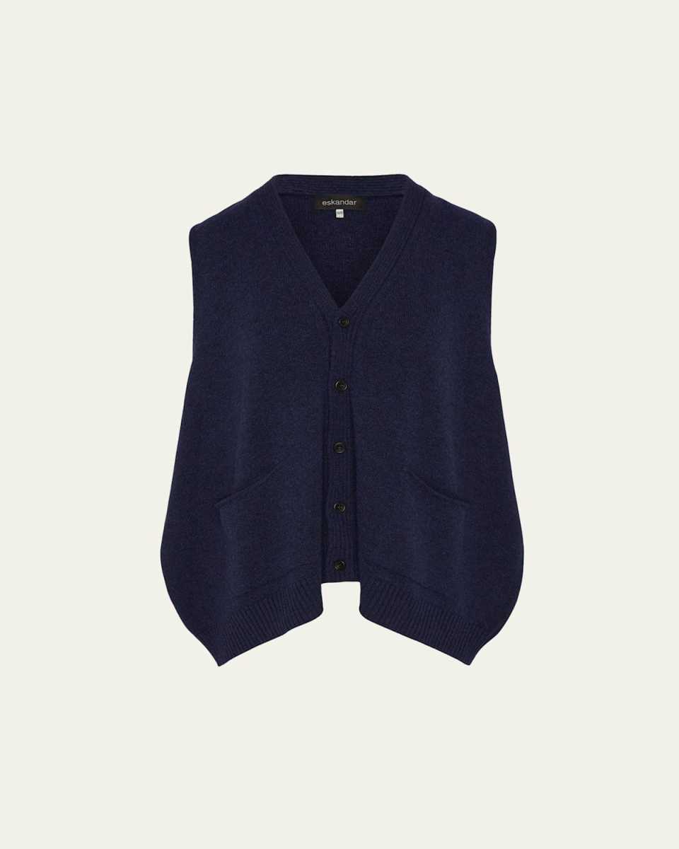 Scoop Armhole Cashmere Waistcoat (Mid Plus Length)
